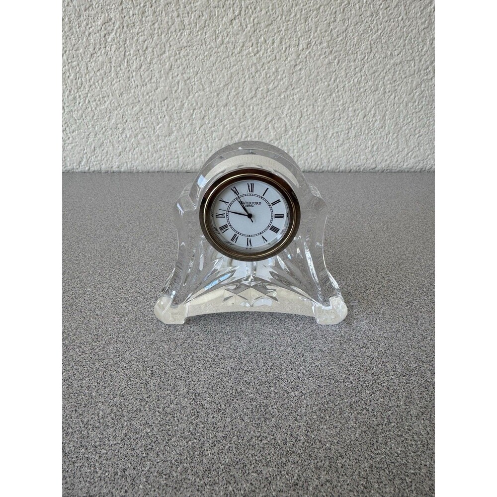 Waterford Crystal Desk Clock Working Needs New Battery 3.5” Tall 4” Wide
